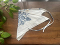 White & Blue Embroidered Headscarf