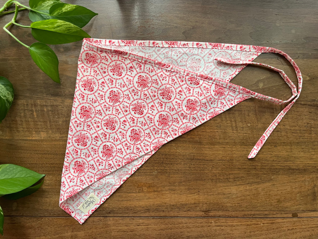 Pink & White Floral Headscarf